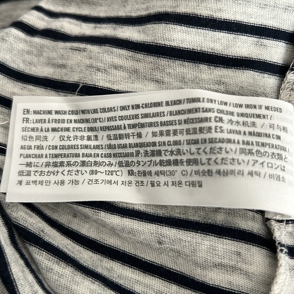 Men’s Long Sleeve Striped Shirt Abercrombie & Fitch Gray/Black Size Large - Picture 6 of 7